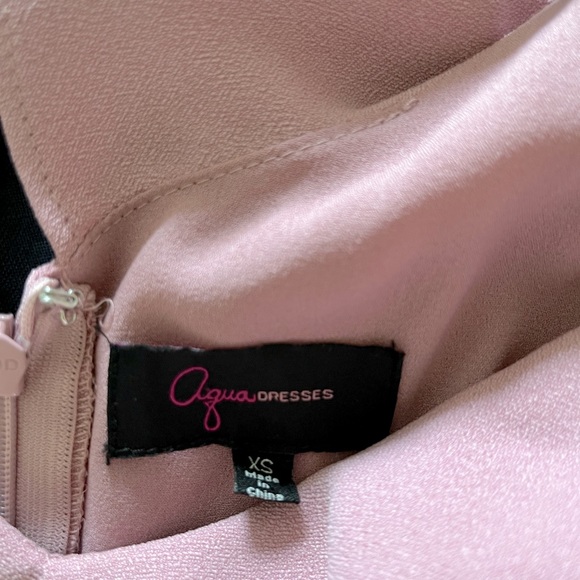 Aqua Dresses Women's Crepe Ruffled V-neck Sleeveless High Low Gown - XS - Picture 6 of 7